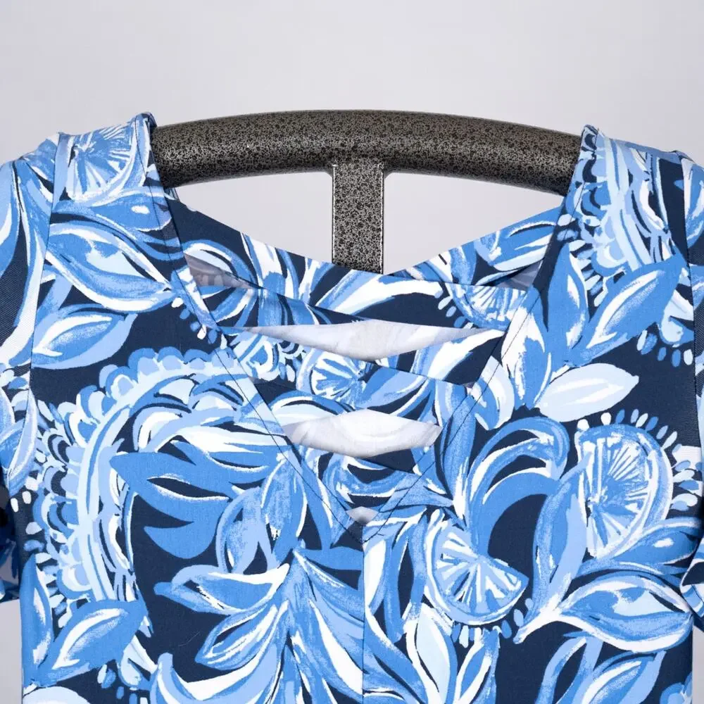 Lilly Pulitzer Diana Dress Size XXS Ruffled Sleeves Colorful Coastal High Tide - Picture 5 of 6
